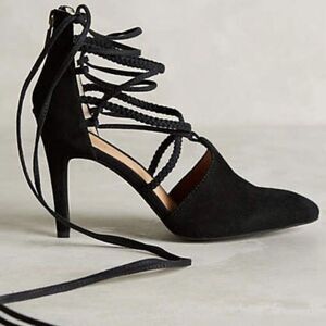 Anthropologie Lien Do Suede Heel Lace up Ankle Shoe 8.5 Leather Witchy Mob Wife